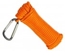 15 meter, 5mm paracord tau, Orange m/karabinkrok thumbnail