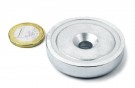 Supermagnet med festehull, ca 70 kg løftekraft med øyebolt thumbnail