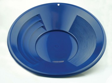 14 tommer (35 cm) vaskepanne, dobbelt-rillet (grov og fin). Blå
