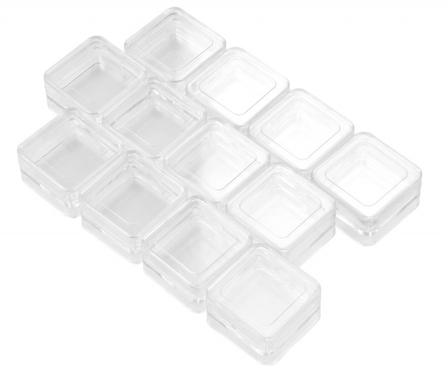 SE 12 Stackable Square Plastic Containers - 8741BB